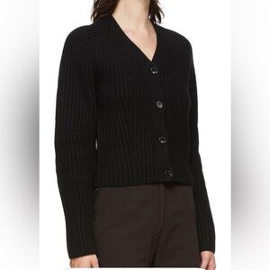 ACNE STUDIOS black ribbed wool cardigan XS